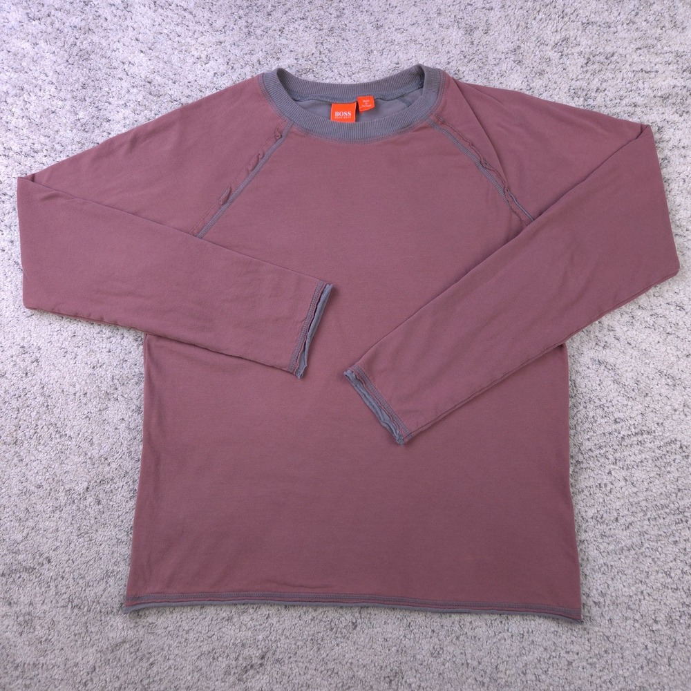 Boss Orange T-Shirt Mens Medium Long Sleeve Two Layer Crew Neck Raglan Tee